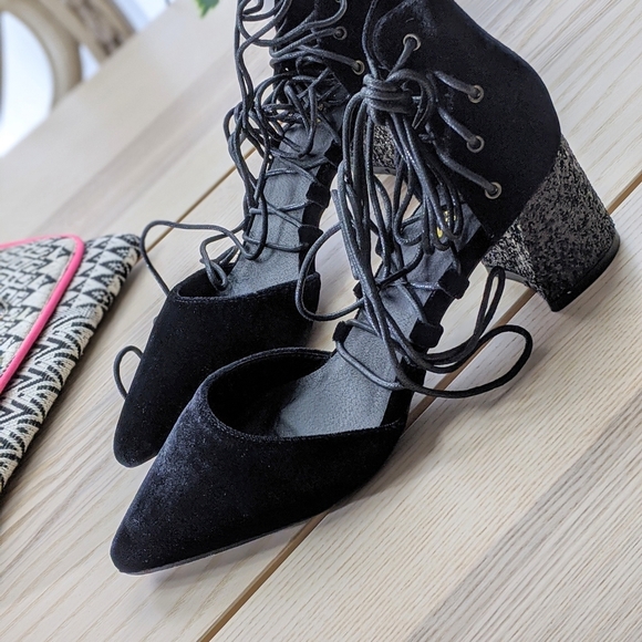 🆕🌿VELVET GLITTER HEEL SHOES🌿 - Picture 5 of 7